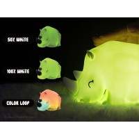 Dhink Veilleuse Rhinocéros Scott Vert, avec Minuterie, Variateur de lumière et fonction "Tap"