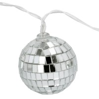 LED Lights String Disco Ball Silver (140cm)